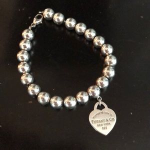 Sterling Silver T&Co RTT bead charm bracelet